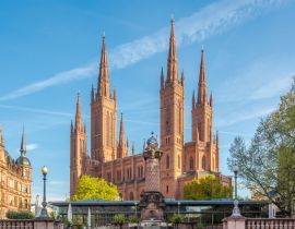 Lais Puzzle - Blick auf die Marktkirche vom Marktplatz in Wiesbaden - Deutschland - 40 Teile