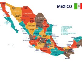 Lais Puzzle - Mexiko - Karte und Flagge - 40 Teile