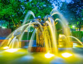 Lais Puzzle - Nachtansicht des Gauklerbrunnens im Stadtpark in Dortmund, Deutschland - 40 Teile