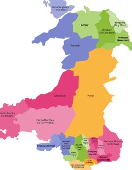 Lais Puzzle - Karte von Wales nach Counties - 40 Teile