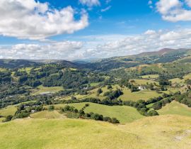 Lais Puzzle - Walisische Landschaft, von Castell Dinas Bran aus gesehen, in der Nähe von Llangollen, Denbighshire, Wales, UK - 40 Teile