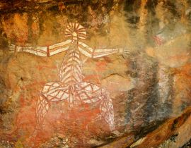Lais Puzzle - Uralte Aborigine-Malerei von Menschenkunst auf riesigem Felsenstein im Kakadu Park, Northern Territory, Australien - 40 Teile