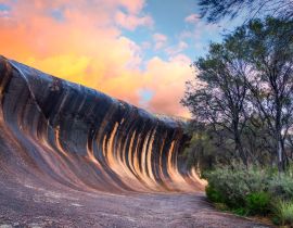 Lais Puzzle - Sonnenuntergang am Wave Rock in der Nähe der Stadt Hyden, im Südwesten von Western Australia, Australien - 40 Teile