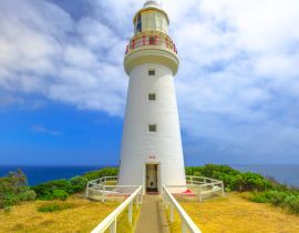 Lais Puzzle - Cape Otway Lighthouse an der Klippenkante entlang der Schiffswrack-Küste, ist eine Attraktion an der Great Ocean Road in Victoria, Australien - 40 Teile