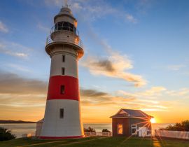Lais Puzzle - Low Head Leuchtturm, Tasmanien bei Sonnenuntergang mit sunstar, Australien - 40 Teile