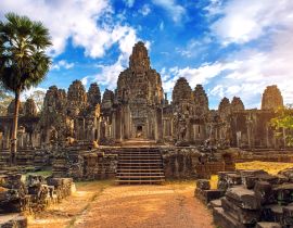 Lais Puzzle - Antike Steingesichter bei Sonnenuntergang des Bayon-Tempels, Angkor Wat - 40 Teile