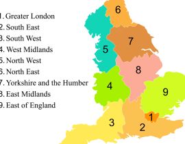 Lais Puzzle - Bunte Karte von England mit Umriss auf weißem Hintergrund - 40 Teile