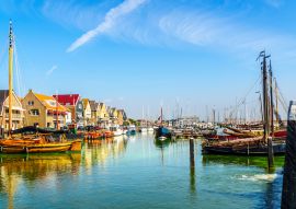 Lais Puzzle - Segel- und Motorboote, die in einem von Algen überwucherten Teil des Hafens im historischen Fischerdorf Urk in den Niederlanden festgemacht haben - 100, 200, 500 & 1.000 Teile