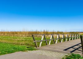 Lais Puzzle - Wanderweg und Holzbrücke im Erholungspark Zuidpolder in Barendrecht, Niederlande. Blauer Himmel - 100, 200, 500 & 1.000 Teile