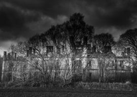 Lais Puzzle - Schwarz-Weiß-Bild der Burgruine Dunmore in Airth, Falkirk, Schottland, Großbritannien - 100, 200, 500 & 1.000 Teile