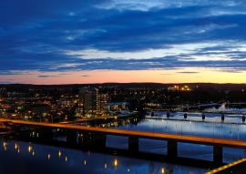 Lais Puzzle - Umea Fluss und Brücken bei Sonnenuntergang, Umea, Vasterbotten, Schweden - 100, 200, 500 & 1.000 Teile