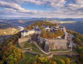 Lais Puzzle - Königstadt, sächsische Schweiz, Festung Königstein im Herbst - 40, 100, 200, 500 & 1.000 Teile