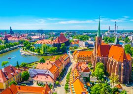 Lais Puzzle - Luftaufnahme von Breslau mit der Kirche Unserer Lieben Frau vom Sand und der Kirche des Heiligen Kreuzes und des Heiligen Bartholomäus, Polen - 100, 200, 500 & 1.000 Teile