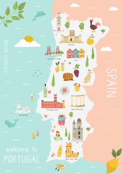 Lais Puzzle - Karte, Portugal - 100, 200, 500 & 1.000 Teile