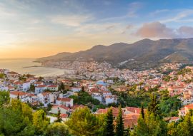 Lais Puzzle - Blick auf Samos-Stadt bei Sonnenuntergang, Insel Samos, Griechenland - 100, 200, 500 & 1.000 Teile