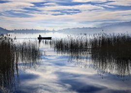 Lais Puzzle - Fischer im See Zazari, in der Nähe des Dorfes Limnochori, Gemeinde Amyndaio, Florina, Mazedonien, Griechenland - 100, 200, 500 & 1.000 Teile