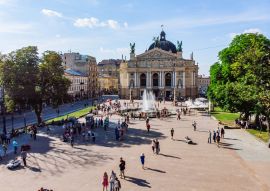 Lais Puzzle - Lviv, Ukraine: Platz vor der Lviv-Oper. Luftaufnahme - 100, 200, 500, 1.000 & 2.000 Teile