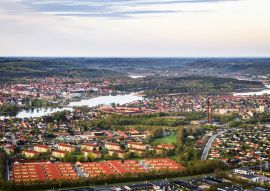 Lais Puzzle - Silkeborg Stadt in Dänemark von oben gesehen - 100, 200, 500 & 1.000 Teile