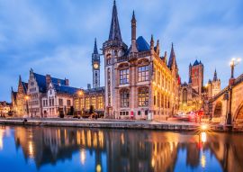 Lais Puzzle - Gent, Belgien. Mittelalterliche Gebäude mit Blick auf den Graslei-Hafen am Fluss Leie. - 100, 200, 500 & 1.000 Teile