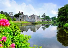 Lais Puzzle - Mittelalterliche Burg Desmond, Irland mit Flussreflexionen und Blumen, Adare, Grafschaft Limerick - 100, 200, 500 & 1.000 Teile