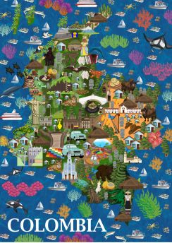 Lais Puzzle - Karte Kolumbien - 100, 200, 500 & 1.000 Teile