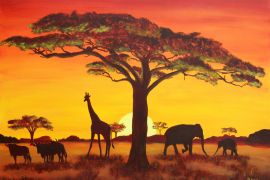 Lais Puzzle - Sonnenuntergang mit afrikanischen Tieren - 2.000 Teile