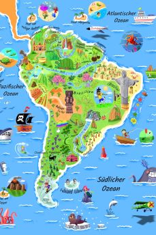 Lais Puzzle - Karte Südamerika in deutsch - 2.000 Teile