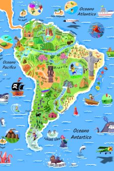 Lais Puzzle - Karte Südamerika in italienisch - 2.000 Teile