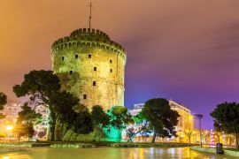 Lais Puzzle - Weißer Turm von Thessaloniki in Griechenland bei Nacht - 2.000 Teile