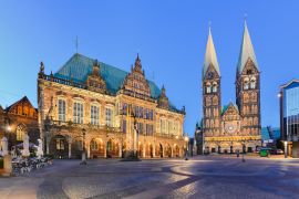 Lais Puzzle - Ansicht von Rathaus und Dom zu Bremen, Bremen, Deutschland - 2.000 Teile