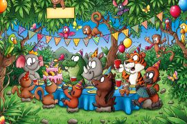 Lais Puzzle - Tierische Freunde feiern Geburtstag im Dschungel - 2.000 Teile