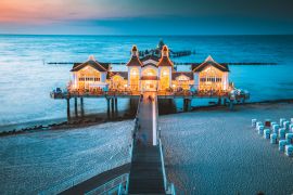 Lais Puzzle - Blick auf Sellin Pier bei Sonnenuntergang, Ostsee, Deutschland. - 2.000 Teile