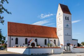 Lais Puzzle - Gemeinde Germering, Landkreis Fürstenfeldbruck, Oberbayern, Deutschland: Kirche, Kirche St. Jakob - 2.000 Teile