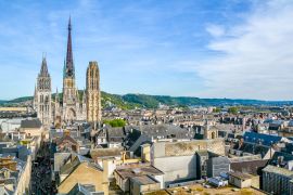 Lais Puzzle - Panoramablick auf Rouen, mit der gotischen Kathedrale Notre-Dame, an einem sonnigen Nachmittag. Normandie, Frankreich - 2.000 Teile