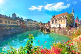 Lais Puzzle - Canal du Thiou und Kirche Saint Francois de Sales in Annecy. Frankreich - 2.000 Teile