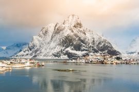 Lais Puzzle - Reine, Lofoten Inseln, Norwegen. Winteransicht bei Sonnenaufgang - 2.000 Teile