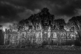 Lais Puzzle - Schwarz-Weiß-Bild der Burgruine Dunmore in Airth, Falkirk, Schottland, Großbritannien - 2.000 Teile