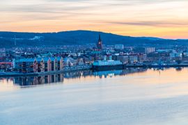 Lais Puzzle - Sonnenuntergang Luftaufnahme der schwedischen Stadt Sundsvall - 2.000 Teile