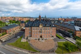 Lais Puzzle - Aarhus, Dänemark. Luftaufnahme der Stadt mit dem Aarhus Court - 2.000 Teile
