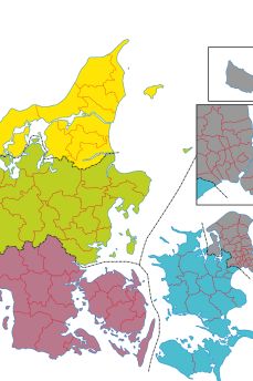 Lais Puzzle - Verwaltungsgliederung Dänemark, Karte - 2.000 Teile