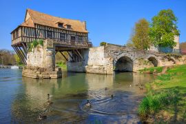 Lais Puzzle - Alte Mühle auf der Seine-Brücke, Vernon, Normandie, Frankreich - 2.000 Teile