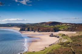 Lais Puzzle - Three Cliffs Bay Gower Halbinsel Wales Großbritannien Luftaufnahme - 2.000 Teile