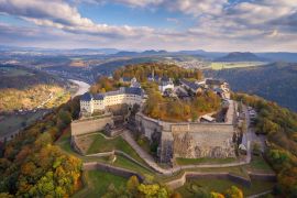 Lais Puzzle - Königstadt, sächsische Schweiz, Festung Königstein im Herbst - 2.000 Teile