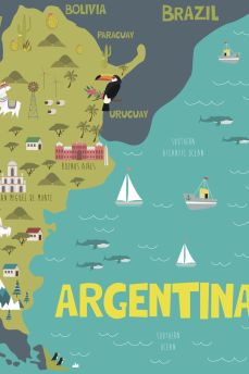 Lais Puzzle - Illustrationskarte von Argentinien mit Natur, Tieren und Landmarken - 2.000 Teile