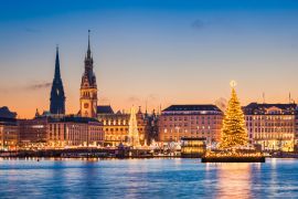 Lais Puzzle - Skyline und Weihnachtsmarkt von Hamburg, Deutschland - 2.000 Teile