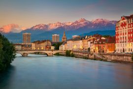Lais Puzzle - Grenoble. Stadtbild von Grenoble, Frankreich bei Sonnenuntergang - 2.000 Teile