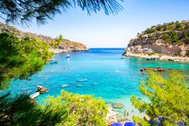 Lais Puzzle - Die malerische Anthony Quinn Bucht auf der Insel Rhodos, Mittelmeer, Griechenland - 2.000 Teile