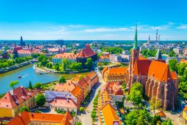 Lais Puzzle - Luftaufnahme von Breslau mit der Kirche Unserer Lieben Frau vom Sand und der Kirche des Heiligen Kreuzes und des Heiligen Bartholomäus, Polen - 2.000 Teile