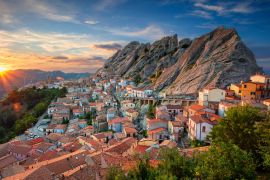 Lais Puzzle - Pietrapertoza, Italien, Stadtbild-Luftbild der mittelalterlichen Stadt während eines schönen Sonnenuntergangs - 2.000 Teile