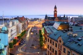 Lais Puzzle - Panorama von Helsingborg in der Dämmerung - 2.000 Teile